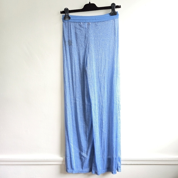 New HUTCH Peri Riviera Metallic Blue Swim Beach Cover-Up Pants NWOT Small - Picture 11 of 14